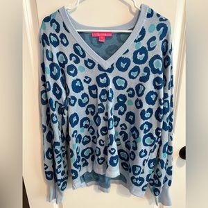 Women’s Lilly Pulitzer Blue Leopard Print Sweater